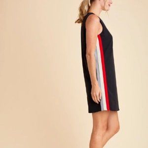 🔆NWT THML Shift Mini Black Dress with Stripes - M